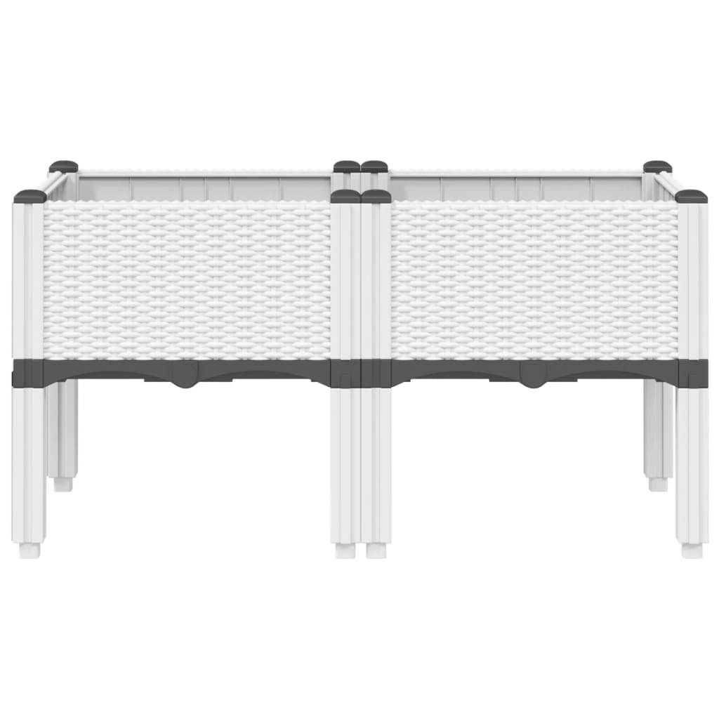 Sodo lovelis su kojomis, baltos spalvos, 80x40x42cm, PP Sodo lovelis su kojomis, baltos spalvos, 80x40x42cm, PP - Image 3
