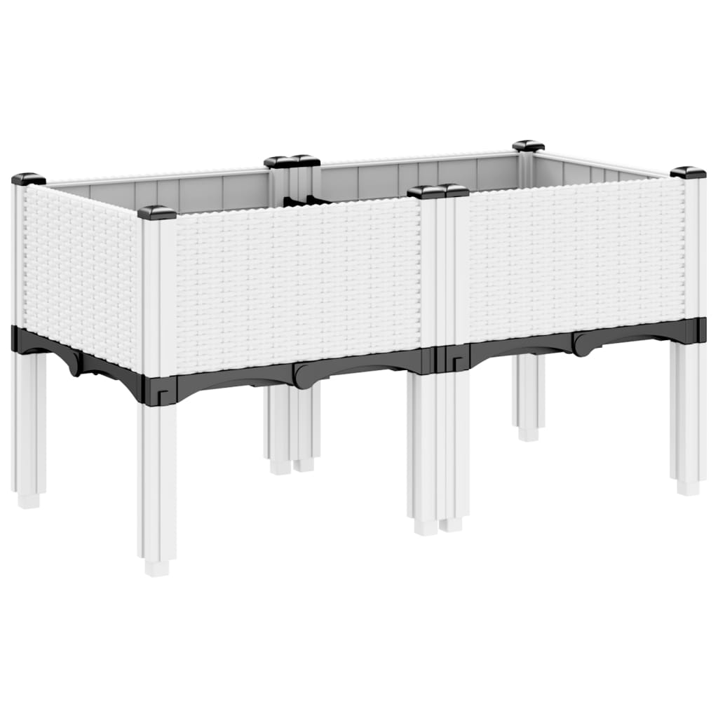Sodo lovelis su kojomis, baltos spalvos, 80x40x42cm, PP Sodo lovelis su kojomis, baltos spalvos, 80x40x42cm, PP - Image 5