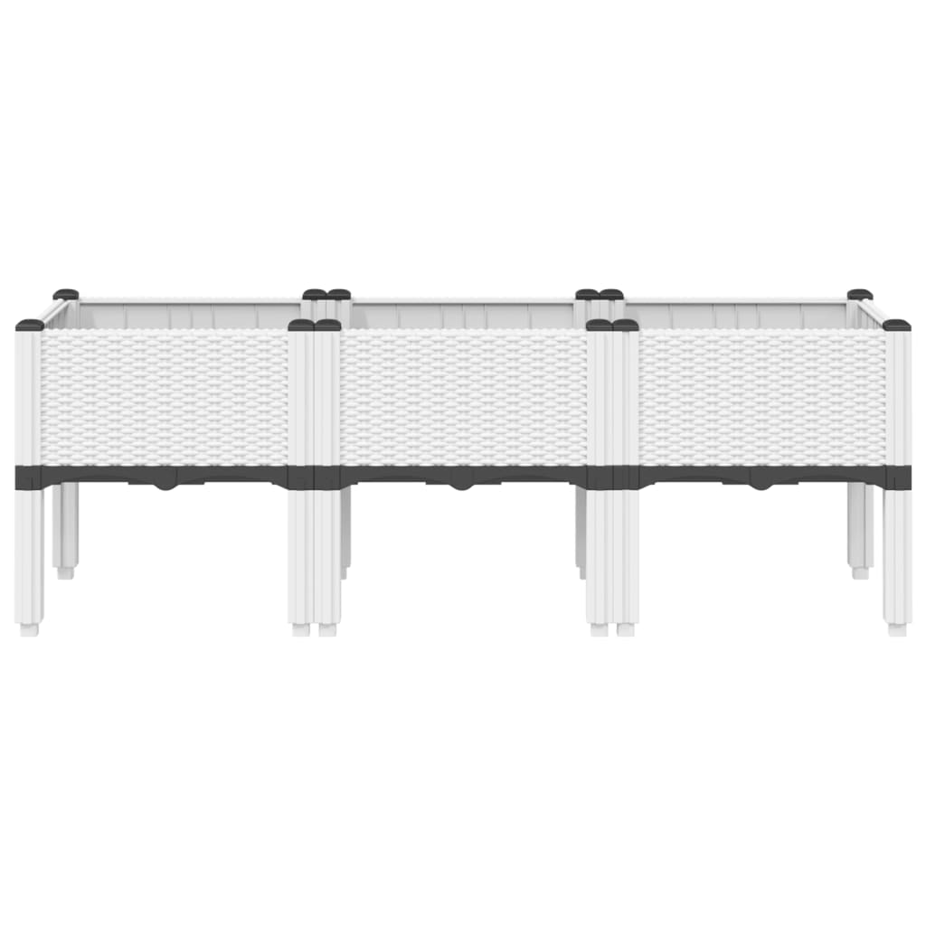 Sodo lovelis su kojomis, baltos spalvos, 120x40x42cm, PP Sodo lovelis su kojomis, baltos spalvos, 120x40x42cm, PP - Image 3