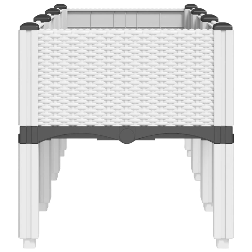 Sodo lovelis su kojomis, baltos spalvos, 120x40x42cm, PP Sodo lovelis su kojomis, baltos spalvos, 120x40x42cm, PP - Image 4