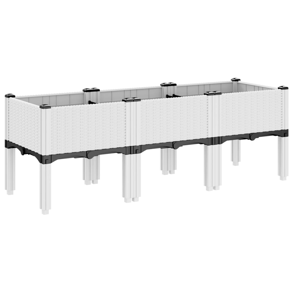 Sodo lovelis su kojomis, baltos spalvos, 120x40x42cm, PP Sodo lovelis su kojomis, baltos spalvos, 120x40x42cm, PP - Image 5