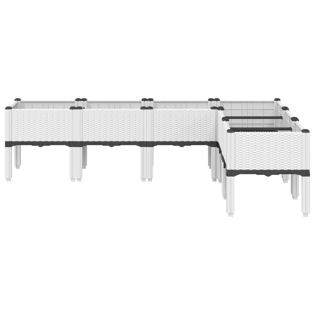 Sodo lovelis su kojomis, baltos spalvos, 160x120x42cm, PP Sodo lovelis su kojomis, baltos spalvos, 160x120x42cm, PP - Image 3