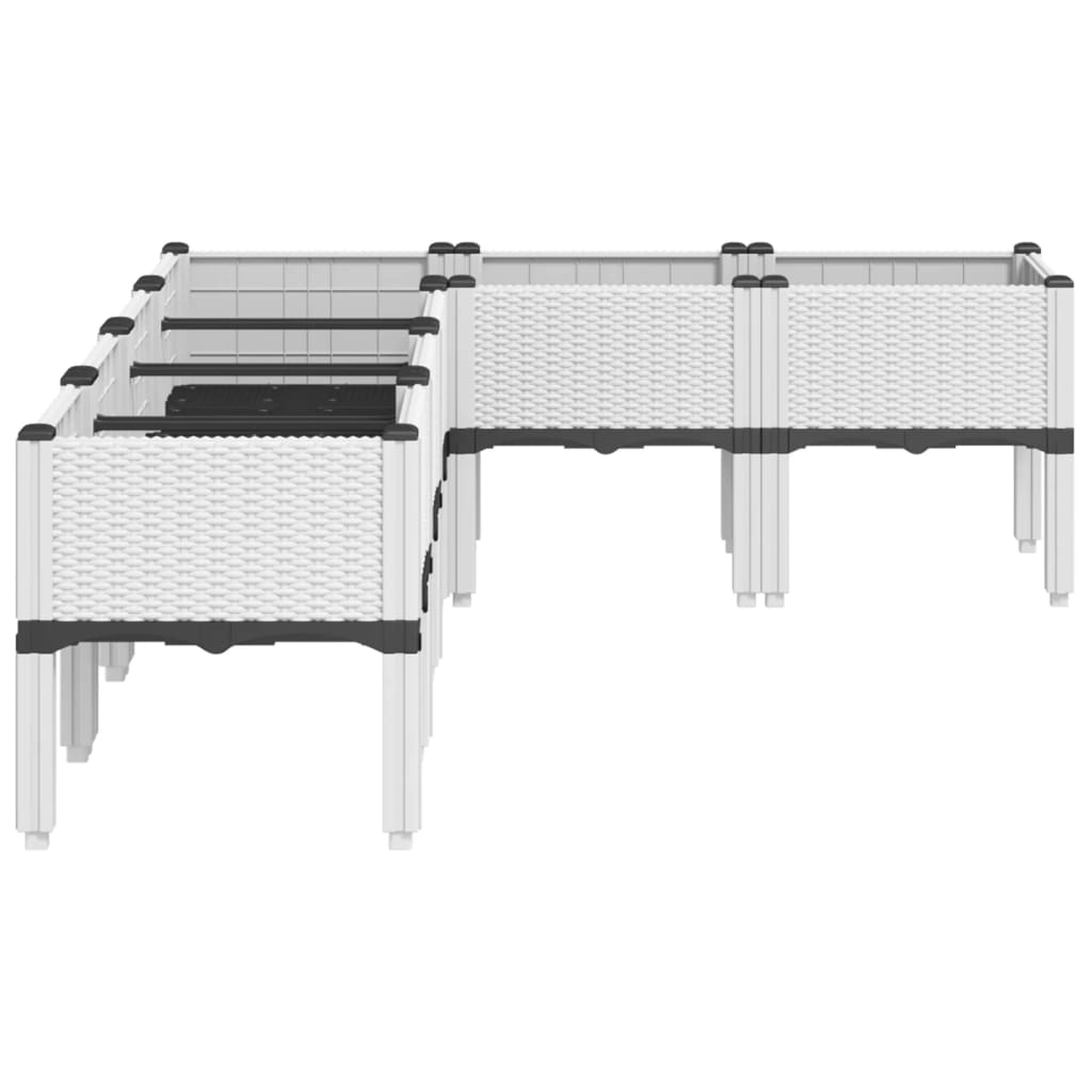 Sodo lovelis su kojomis, baltos spalvos, 160x120x42cm, PP Sodo lovelis su kojomis, baltos spalvos, 160x120x42cm, PP - Image 4