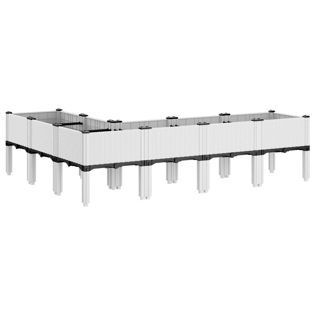 Sodo lovelis su kojomis, baltos spalvos, 160x120x42cm, PP Sodo lovelis su kojomis, baltos spalvos, 160x120x42cm, PP - Image 5