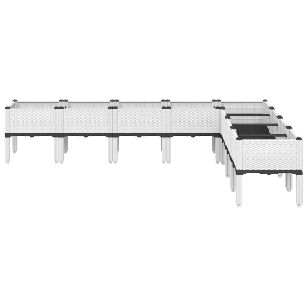 Sodo lovelis su kojomis, baltos spalvos, 200x160x42cm, PP Sodo lovelis su kojomis, baltos spalvos, 200x160x42cm, PP - Image 3