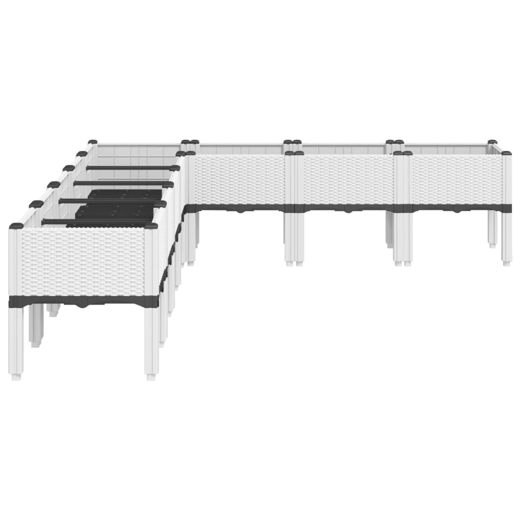 Sodo lovelis su kojomis, baltos spalvos, 200x160x42cm, PP Sodo lovelis su kojomis, baltos spalvos, 200x160x42cm, PP - Image 4
