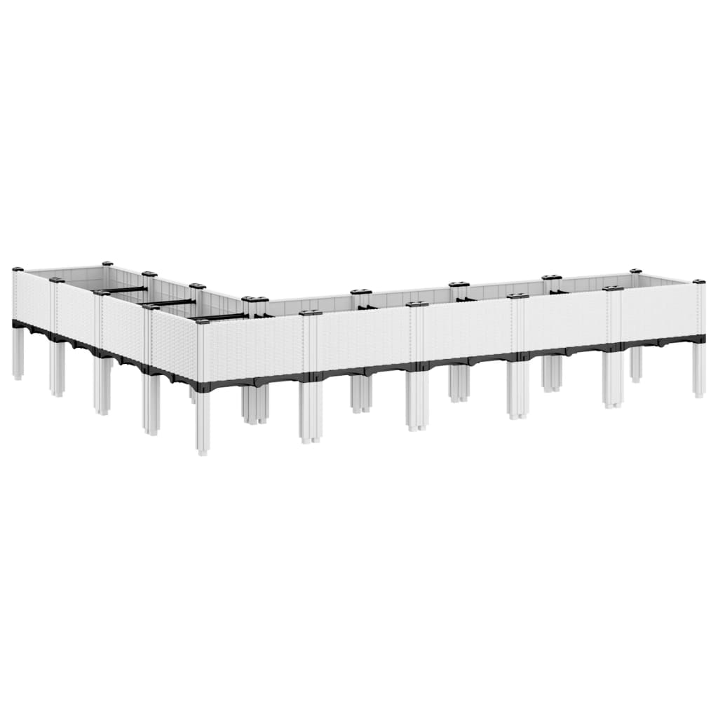 Sodo lovelis su kojomis, baltos spalvos, 200x160x42cm, PP Sodo lovelis su kojomis, baltos spalvos, 200x160x42cm, PP - Image 5
