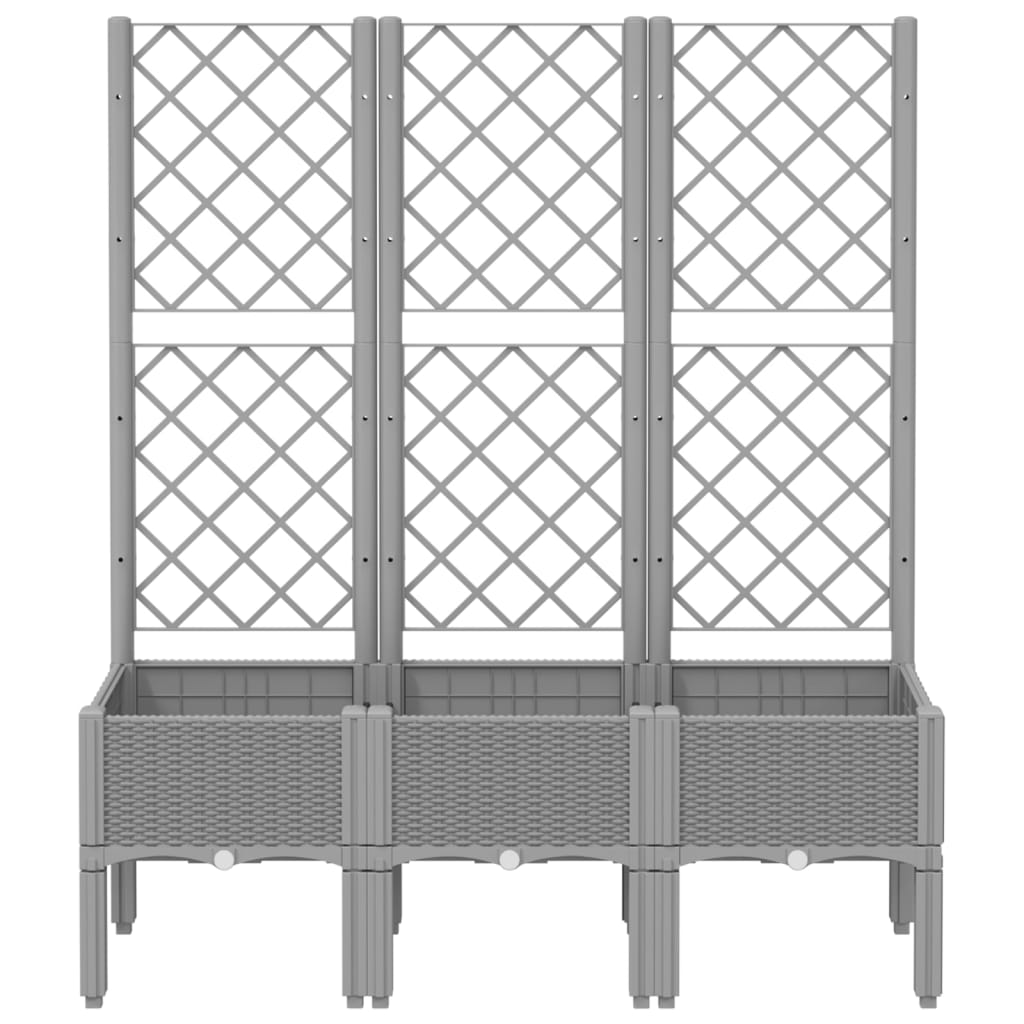 Sodo lovelis su treliažu, šviesiai pilkas, 120x40x142cm, PP Sodo lovelis su treliažu, šviesiai pilkas, 120x40x142cm, PP - Image 3