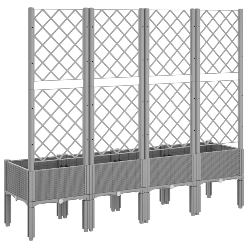 Sodo lovelis su treliažu, šviesiai pilkas, 160x40x142cm, PP Sodo lovelis su treliažu, šviesiai pilkas, 160x40x142cm, PP - Image 5