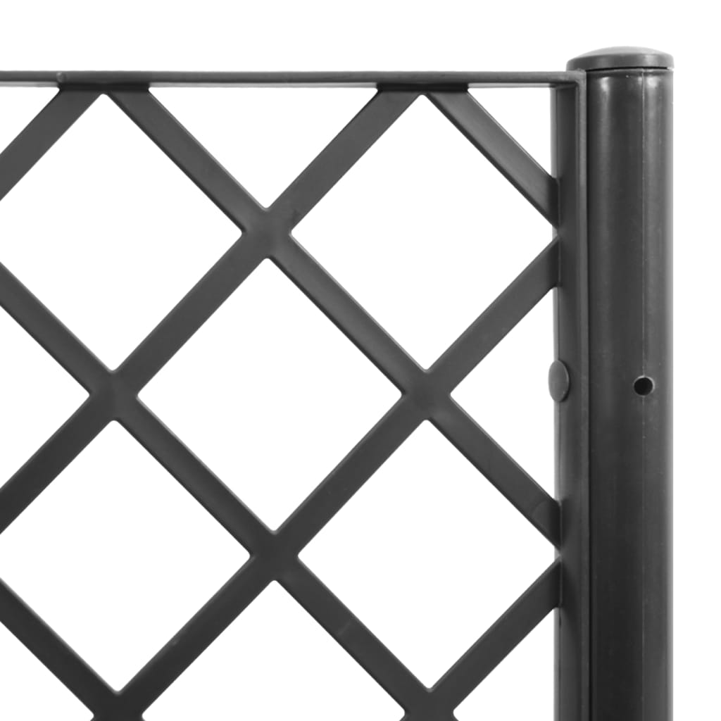 Sodo lovelis su treliažu, juodos spalvos, 160x40x142cm, PP Sodo lovelis su treliažu, juodos spalvos, 160x40x142cm, PP - Image 7