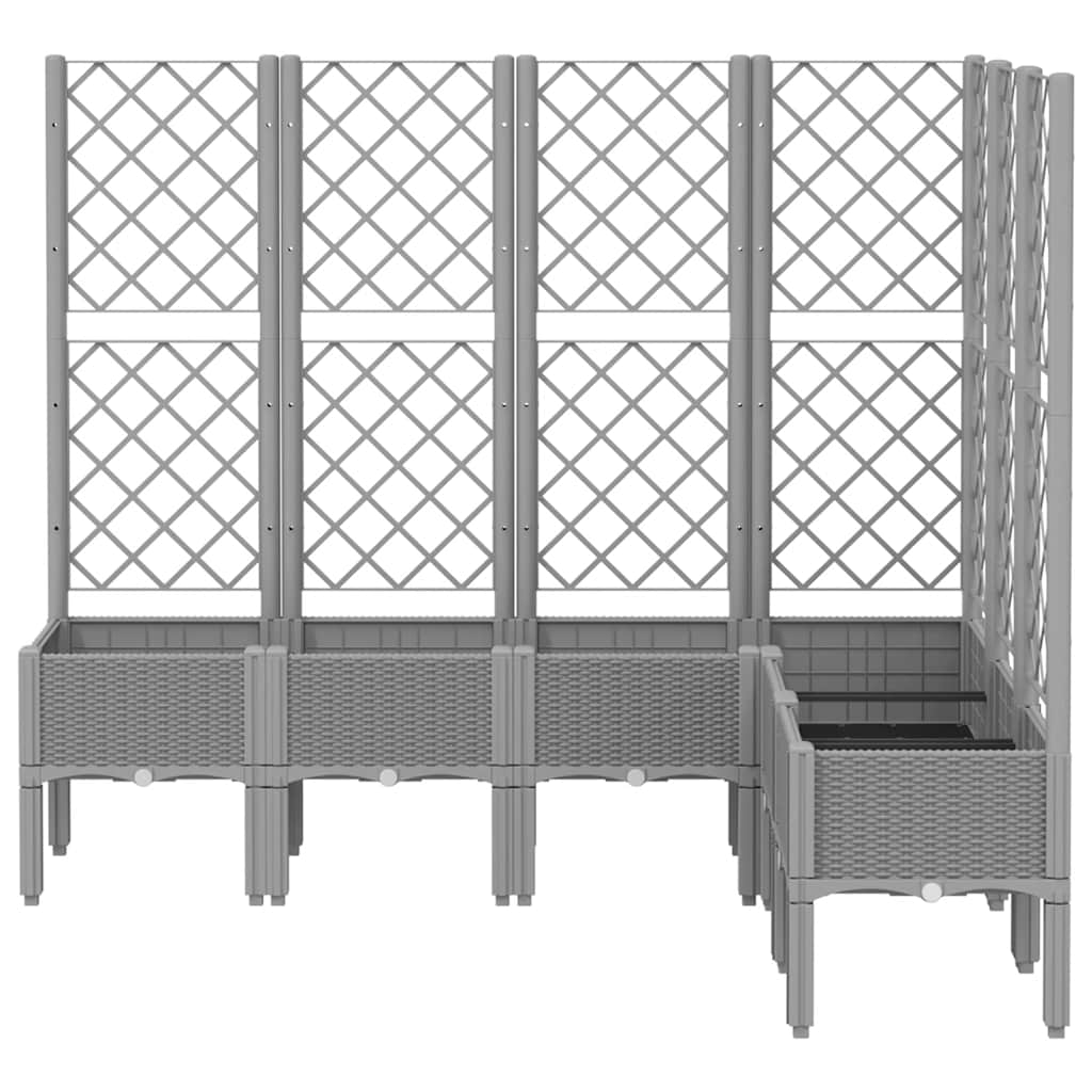 Sodo lovelis su treliažu, šviesiai pilkas, 160x120x142cm, PP Sodo lovelis su treliažu, šviesiai pilkas, 160x120x142cm, PP - Image 3