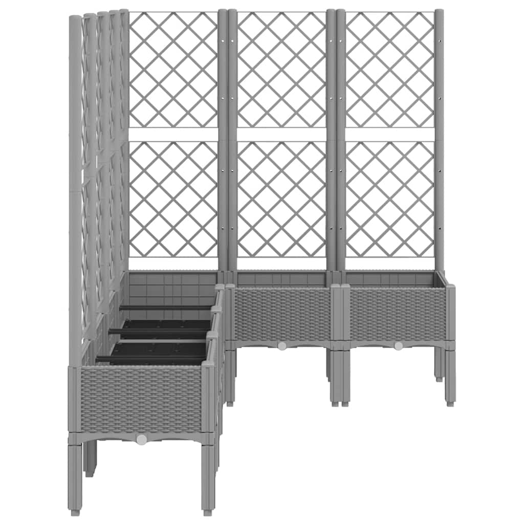 Sodo lovelis su treliažu, šviesiai pilkas, 160x120x142cm, PP Sodo lovelis su treliažu, šviesiai pilkas, 160x120x142cm, PP - Image 4
