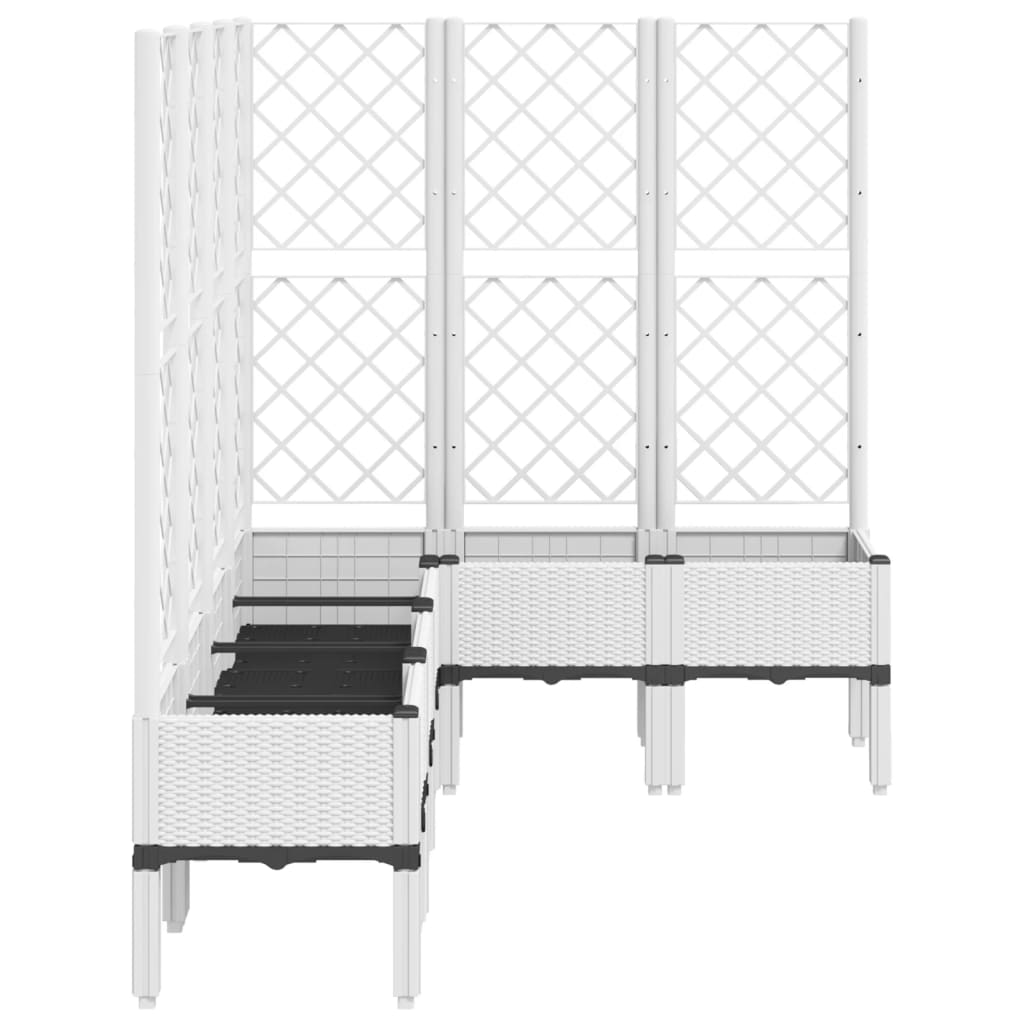 Sodo lovelis su treliažu, baltos spalvos, 160x120x142cm, PP Sodo lovelis su treliažu, baltos spalvos, 160x120x142cm, PP - Image 4