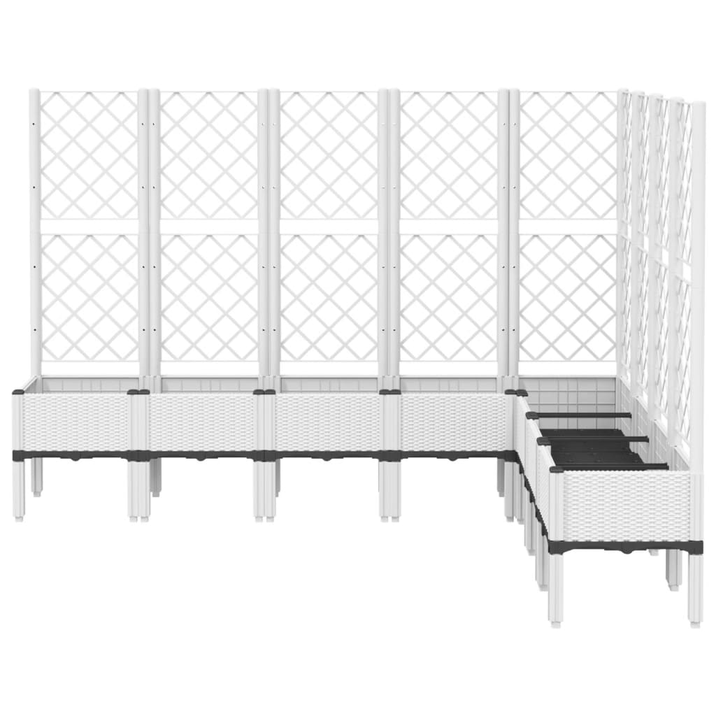 Sodo lovelis su treliažu, baltos spalvos, 200x160x142cm, PP Sodo lovelis su treliažu, baltos spalvos, 200x160x142cm, PP - Image 3