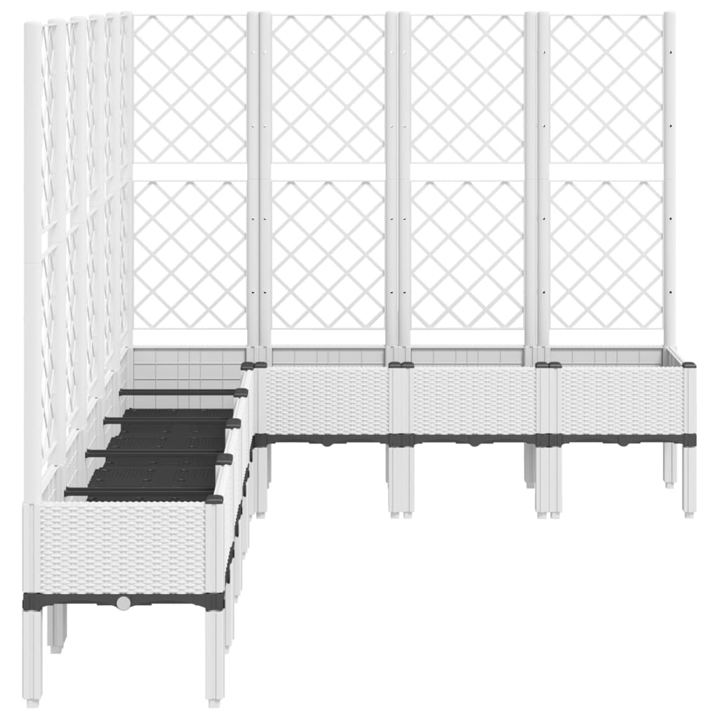Sodo lovelis su treliažu, baltos spalvos, 200x160x142cm, PP Sodo lovelis su treliažu, baltos spalvos, 200x160x142cm, PP - Image 4