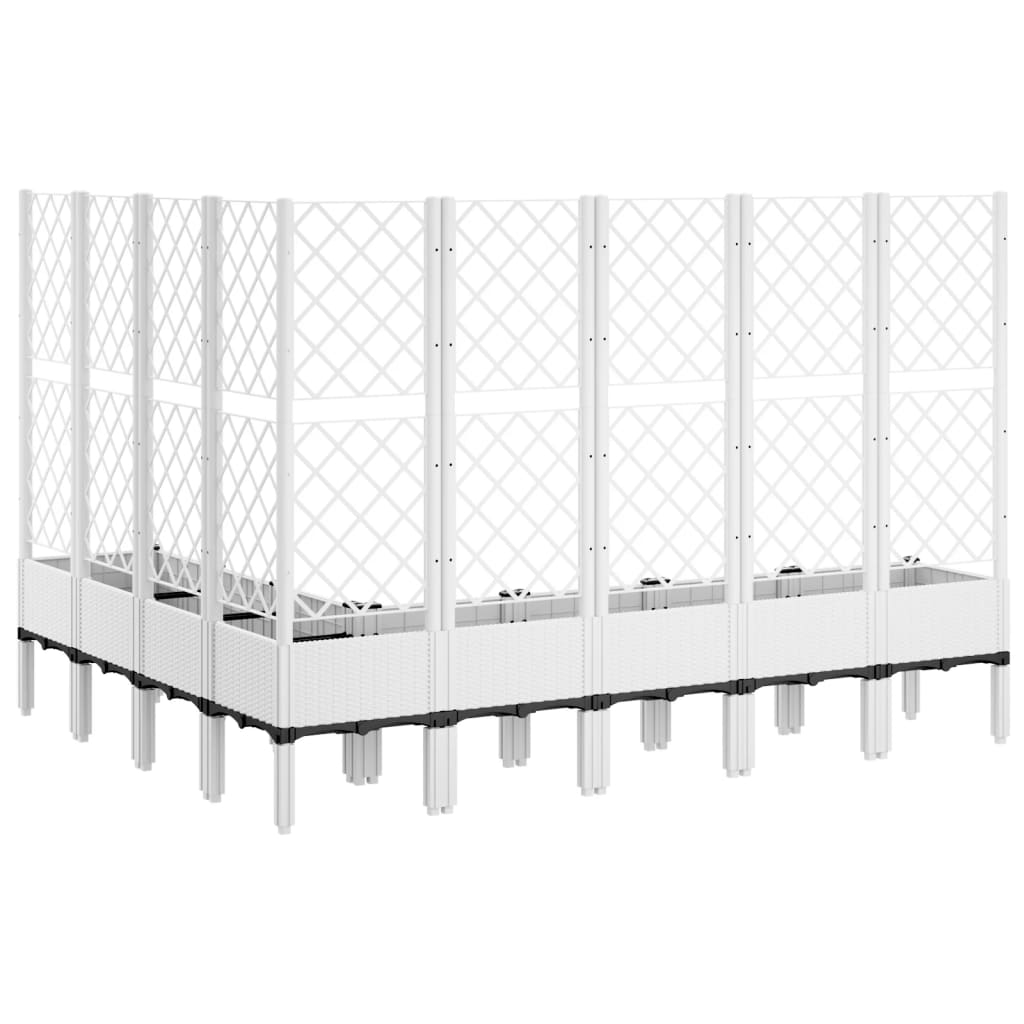 Sodo lovelis su treliažu, baltos spalvos, 200x160x142cm, PP Sodo lovelis su treliažu, baltos spalvos, 200x160x142cm, PP - Image 5