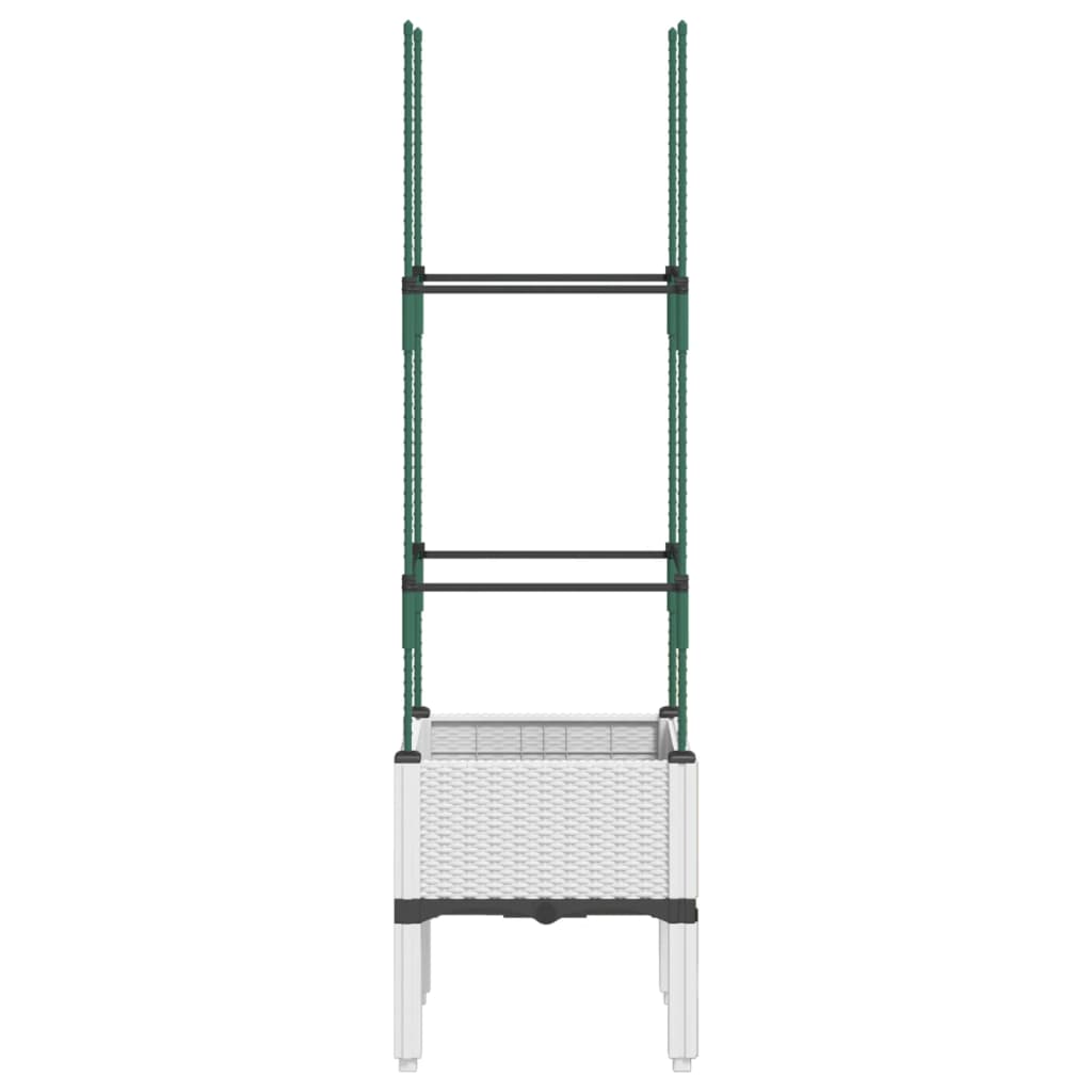 Sodo lovelis su treliažu, baltos spalvos, 40x40x142,5cm, PP Sodo lovelis su treliažu, baltos spalvos, 40x40x142,5cm, PP - Image 4