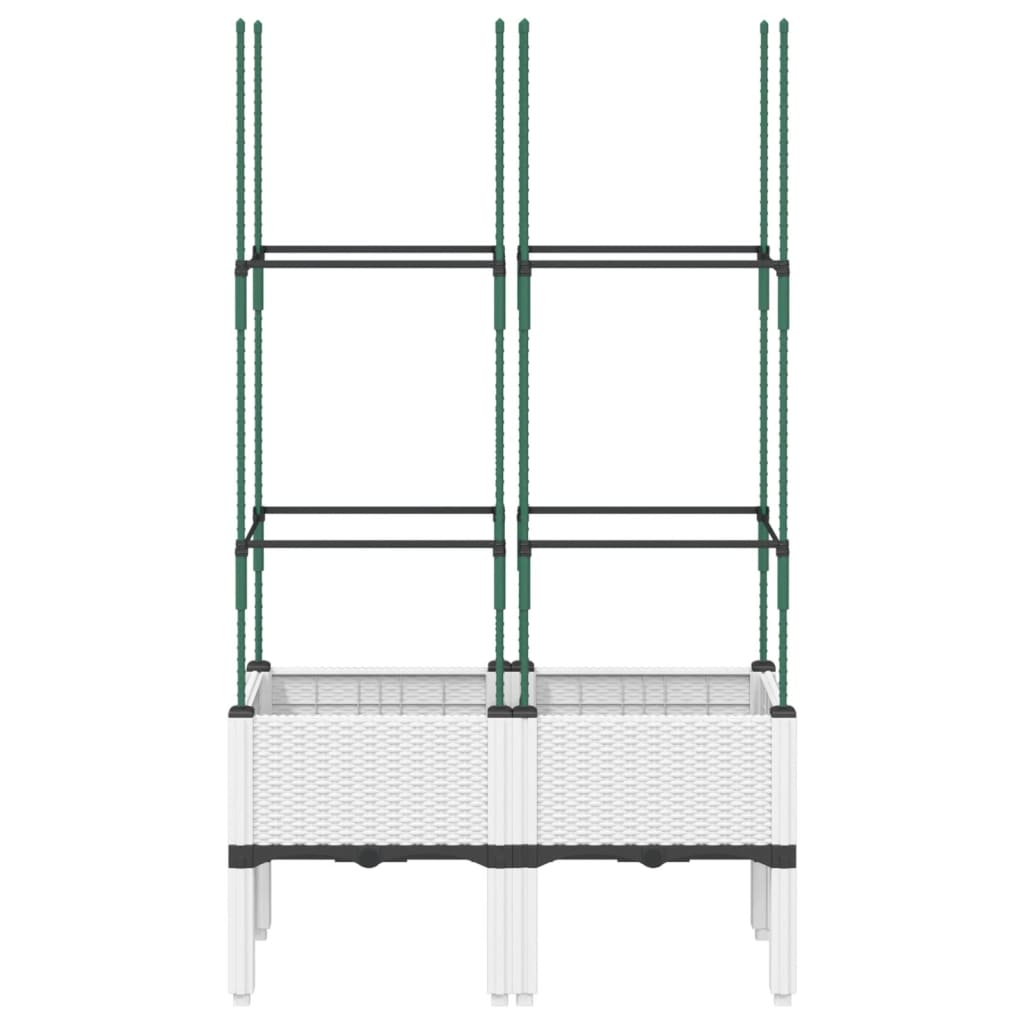Sodo lovelis su treliažu, baltos spalvos, 80x40x142,5cm, PP Sodo lovelis su treliažu, baltos spalvos, 80x40x142,5cm, PP - Image 3