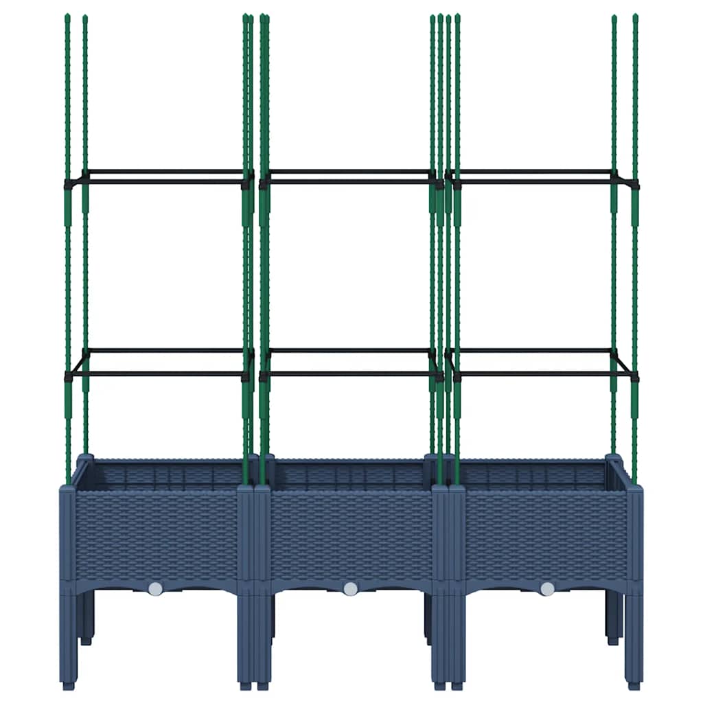Sodo lovelis su treliažu, melsvai pilkos spalvos, 120x40x142,5cm, PP Sodo lovelis su treliažu, melsvai pilkos spalvos, 120x40x142,5cm, PP - Image 3