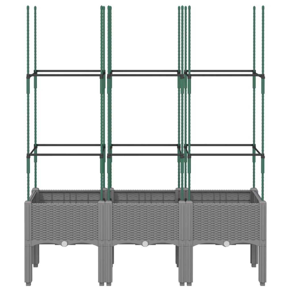 Sodo lovelis su treliažu, šviesiai pilkas, 120x40x142,5cm, PP Sodo lovelis su treliažu, šviesiai pilkas, 120x40x142,5cm, PP - Image 3