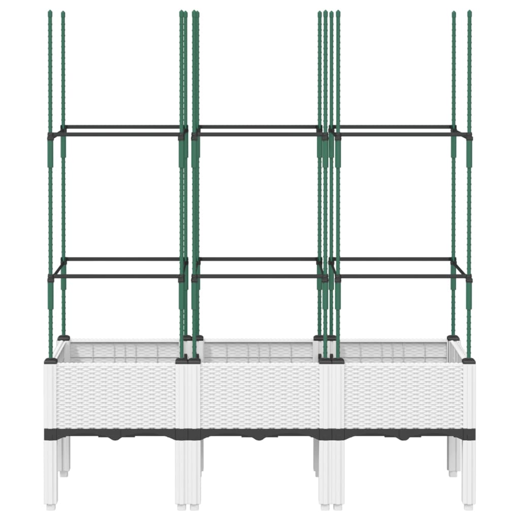 Sodo lovelis su treliažu, baltos spalvos, 120x40x142,5cm, PP Sodo lovelis su treliažu, baltos spalvos, 120x40x142,5cm, PP - Image 3