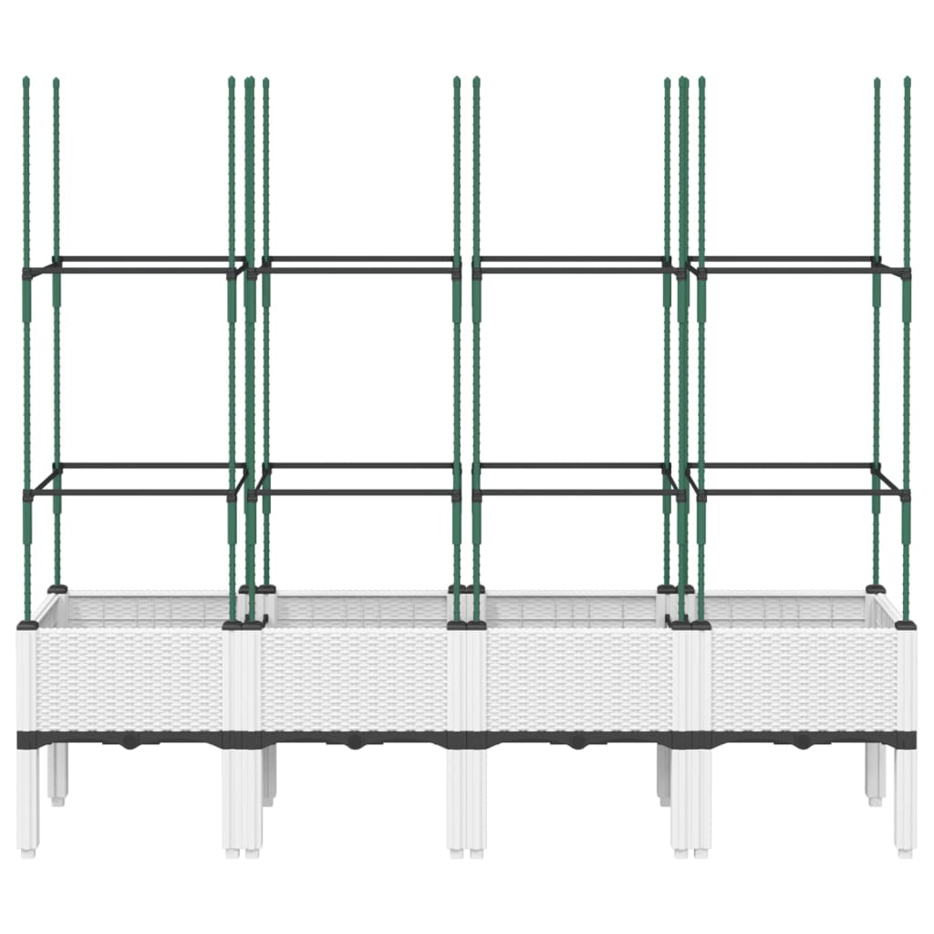 Sodo lovelis su treliažu, baltos spalvos, 160x40x142,5cm, PP Sodo lovelis su treliažu, baltos spalvos, 160x40x142,5cm, PP - Image 3