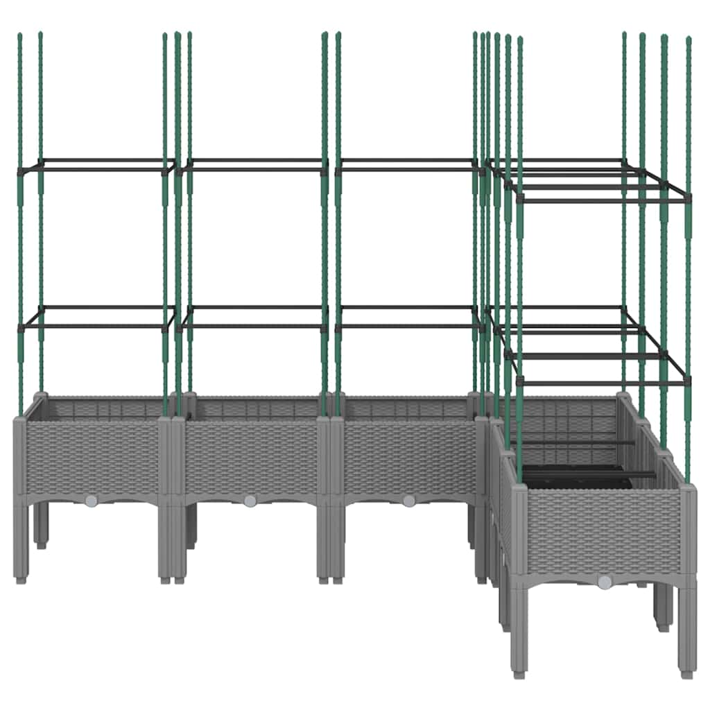 Sodo lovelis su treliažu, šviesiai pilkas, 160x120x142,5cm, PP Sodo lovelis su treliažu, šviesiai pilkas, 160x120x142,5cm, PP - Image 3