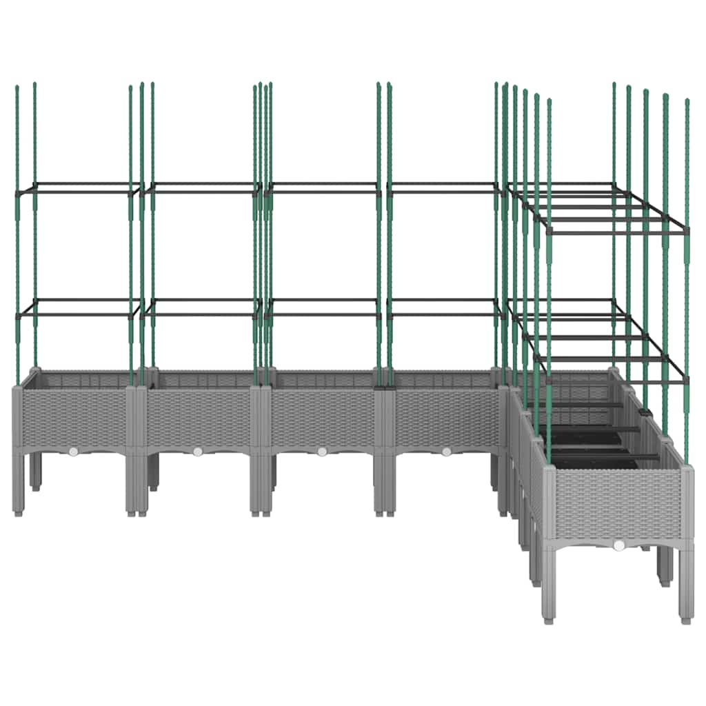 Sodo lovelis su treliažu, šviesiai pilkas, 200x160x142,5cm, PP Sodo lovelis su treliažu, šviesiai pilkas, 200x160x142,5cm, PP - Image 3