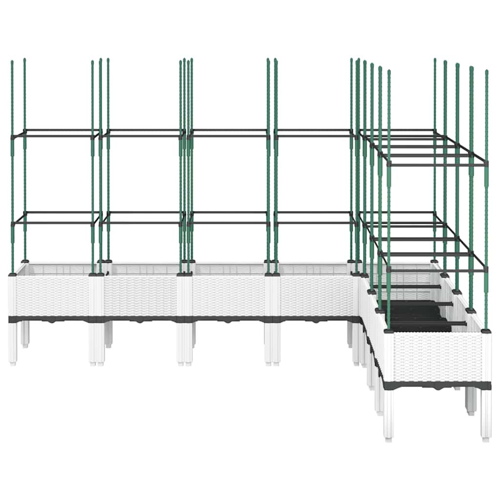 Sodo lovelis su treliažu, baltos spalvos, 200x160x142,5cm, PP Sodo lovelis su treliažu, baltos spalvos, 200x160x142,5cm, PP - Image 3