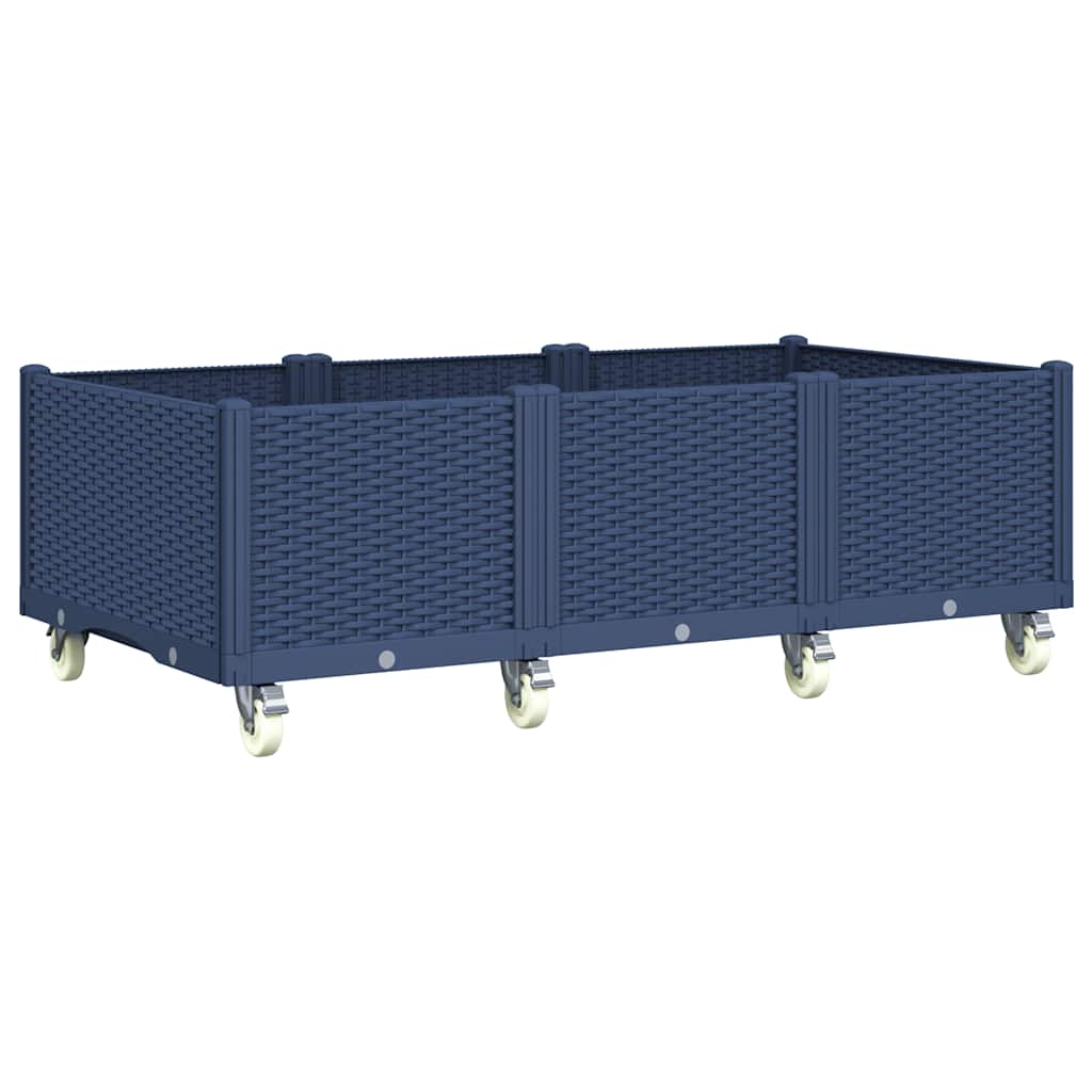 Sodo lovelis su ratukais, melsvai pilkos spalvos, 150x80x54cm, PP Sodo lovelis su ratukais, melsvai pilkos spalvos, 150x80x54cm, PP - Image 5