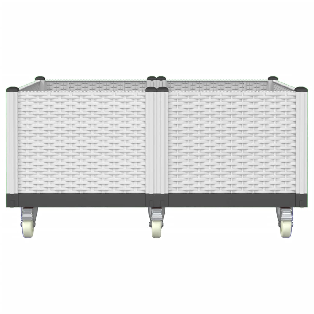 Sodo lovelis su ratukais, baltos spalvos, 100x80x54cm, PP Sodo lovelis su ratukais, baltos spalvos, 100x80x54cm, PP - Image 3