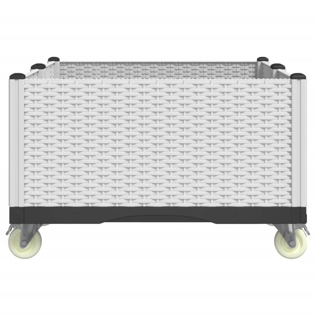 Sodo lovelis su ratukais, baltos spalvos, 100x80x54cm, PP Sodo lovelis su ratukais, baltos spalvos, 100x80x54cm, PP - Image 4