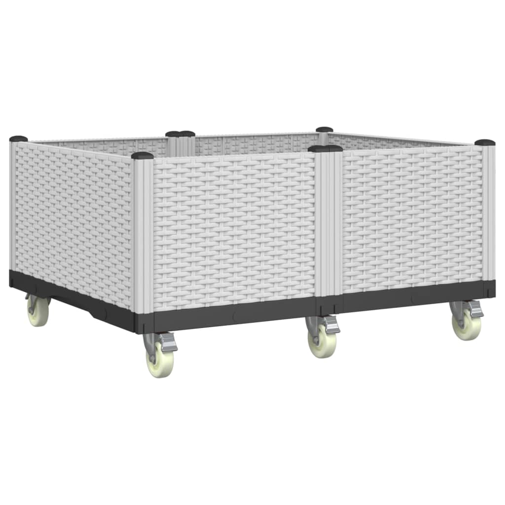 Sodo lovelis su ratukais, baltos spalvos, 100x80x54cm, PP Sodo lovelis su ratukais, baltos spalvos, 100x80x54cm, PP - Image 5