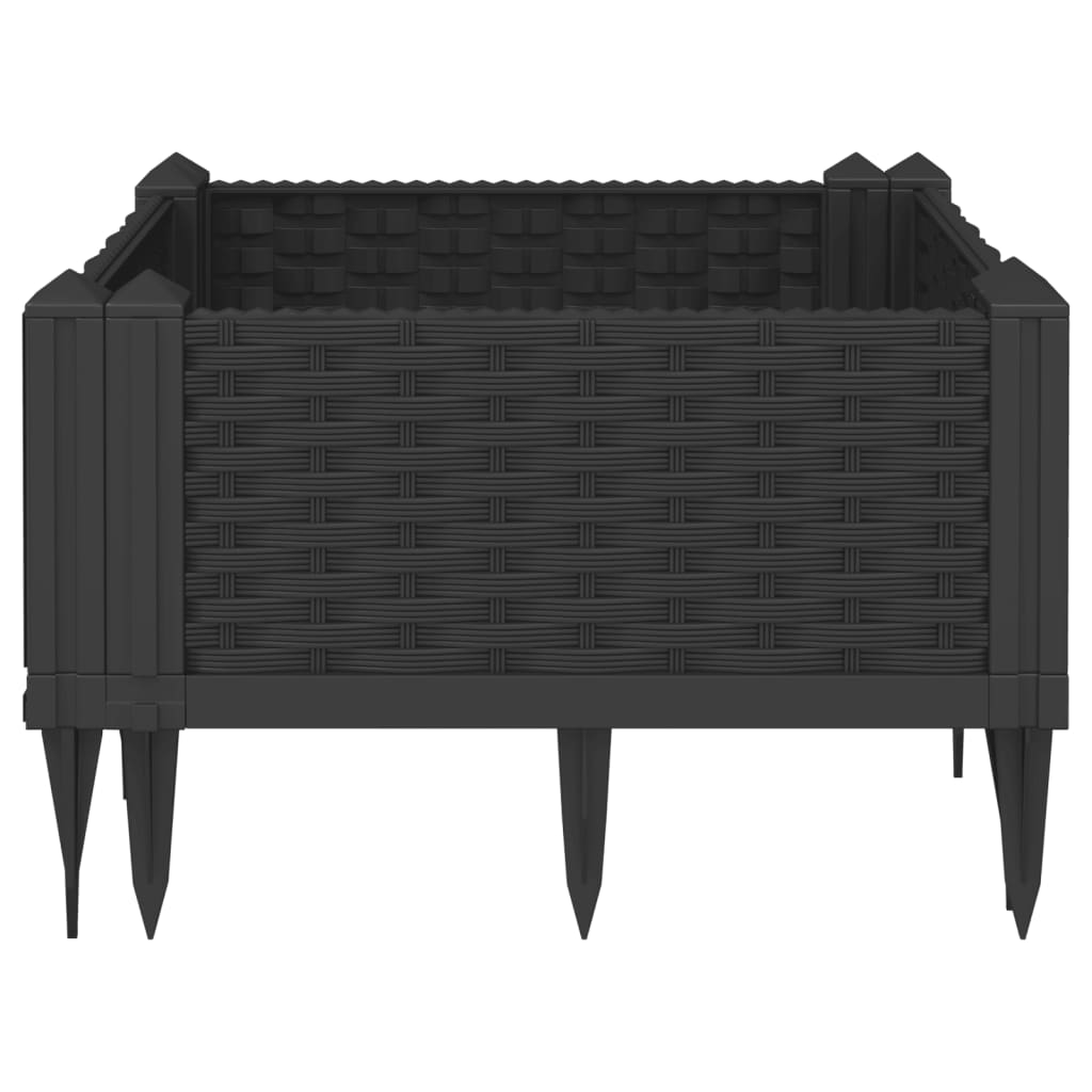 Sodo lovelis su kuoliukais, juodas, 42,5×42,5×28,5cm, PP Sodo lovelis su kuoliukais, juodas, 42,5x42,5x28,5cm, PP - Image 4