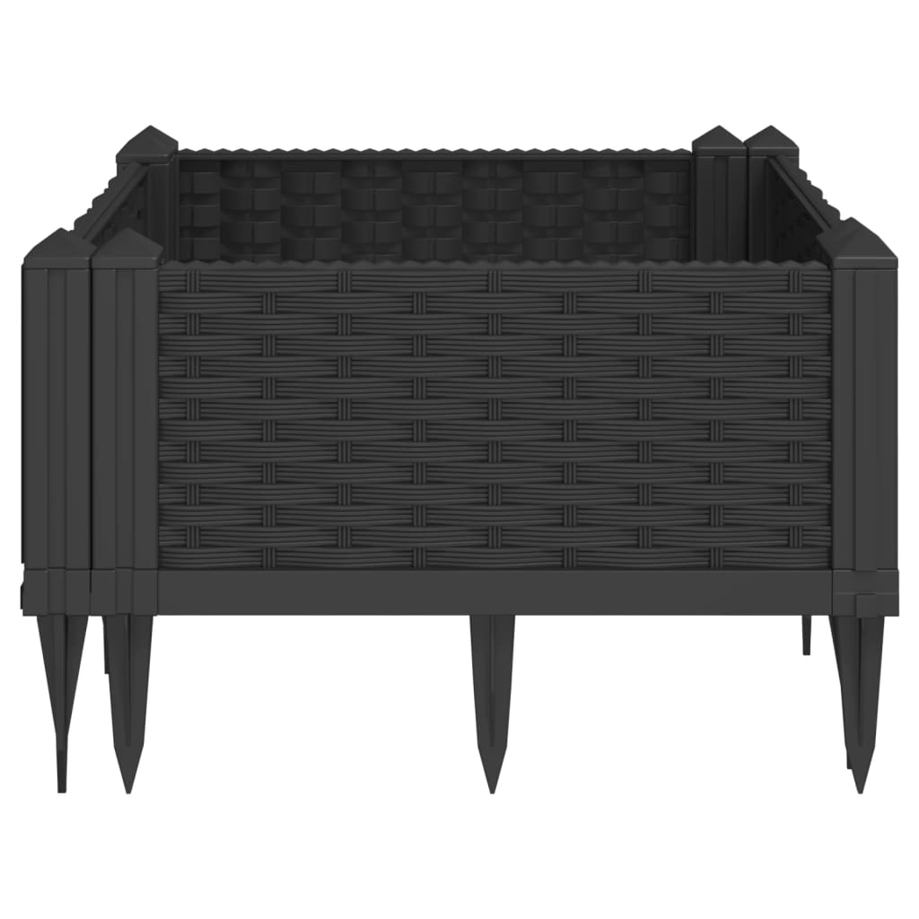 Sodo lovelis su kuoliukais, juodas, 42,5×42,5×28,5cm, PP Sodo lovelis su kuoliukais, juodas, 42,5x42,5x28,5cm, PP - Image 5