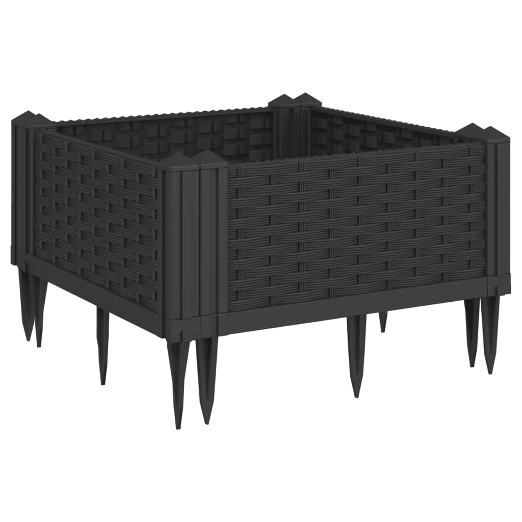 Sodo lovelis su kuoliukais, juodas, 42,5×42,5×28,5cm, PP Sodo lovelis su kuoliukais, juodas, 42,5x42,5x28,5cm, PP - Image 6
