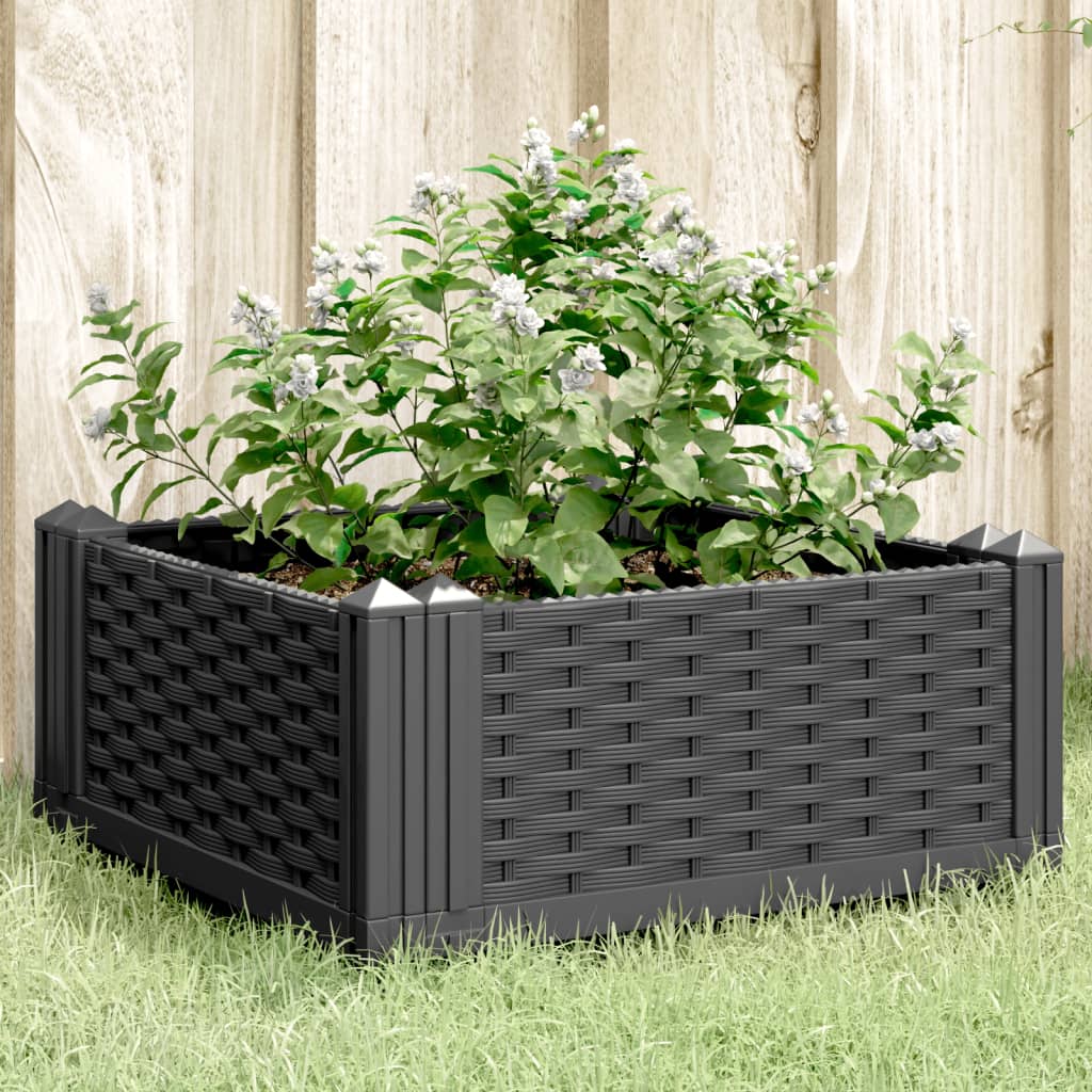 Sodo lovelis su kuoliukais, juodas, 42,5×42,5×28,5cm, PP Sodo lovelis su kuoliukais, juodas, 42,5x42,5x28,5cm, PP - Image 2