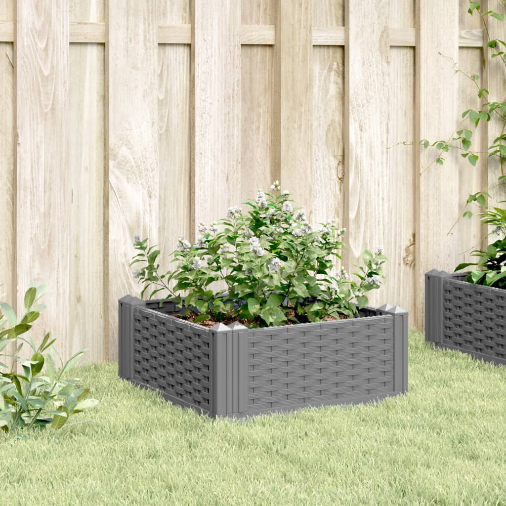 Sodo lovelis su kuoliukais, pilkas, 42,5×42,5×28,5cm, PP Sodo lovelis su kuoliukais, pilkas, 42,5x42,5x28,5cm, PP - Image 3