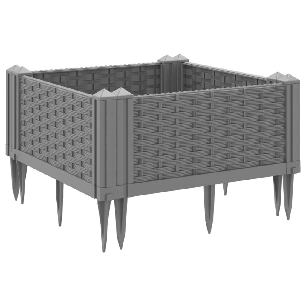 Sodo lovelis su kuoliukais, pilkas, 42,5×42,5×28,5cm, PP Sodo lovelis su kuoliukais, pilkas, 42,5x42,5x28,5cm, PP - Image 6