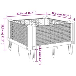 Sodo lovelis su kuoliukais, pilkas, 42,5x42,5x28,5cm, PP