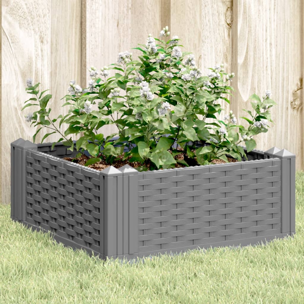 Sodo lovelis su kuoliukais, pilkas, 42,5×42,5×28,5cm, PP Sodo lovelis su kuoliukais, pilkas, 42,5x42,5x28,5cm, PP - Image 2