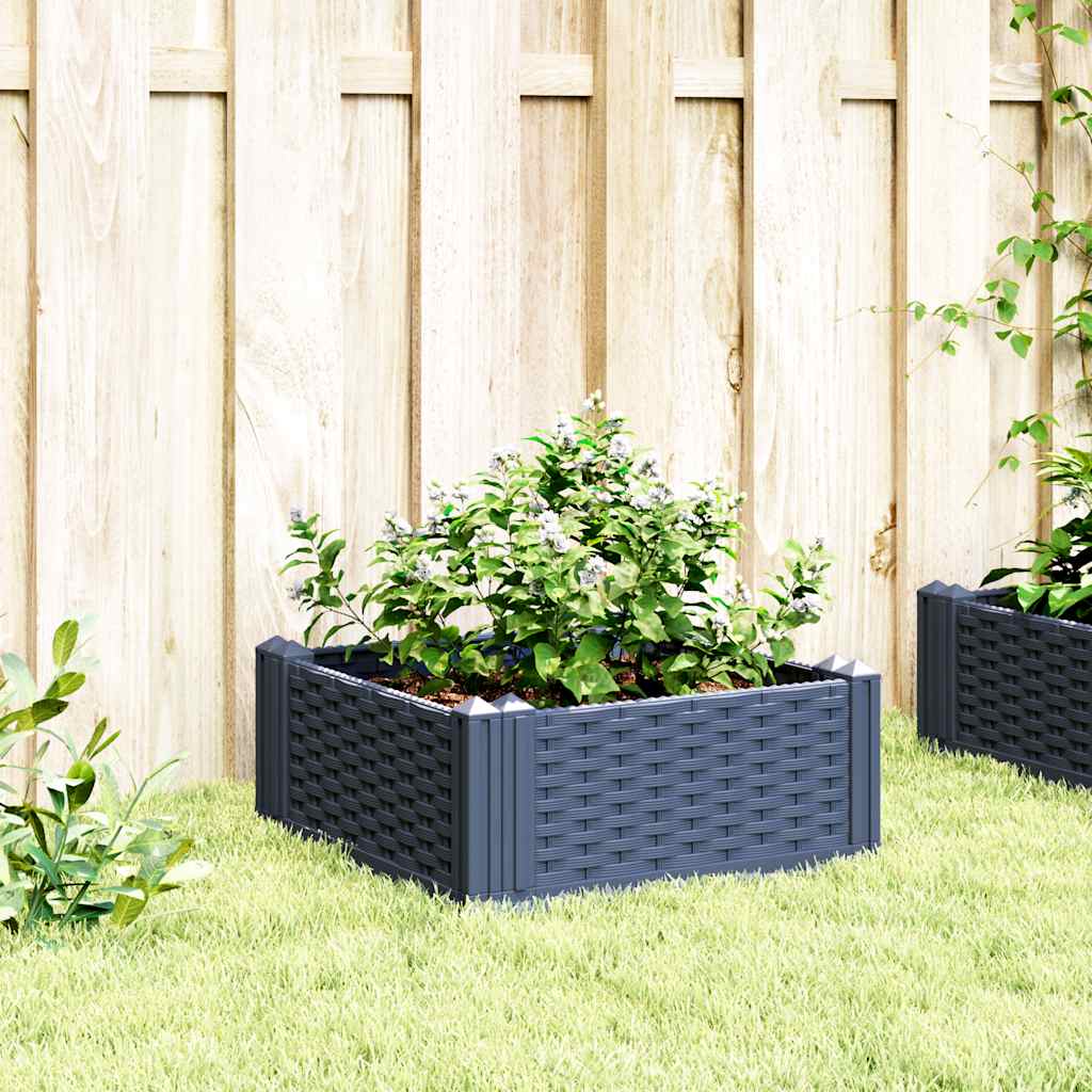 Sodo lovelis su kuoliukais, mėlyna pilkas, 42,5×42,5×28,5cm, PP Sodo lovelis su kuoliukais, mėlyna pilkas, 42,5x42,5x28,5cm, PP - Image 3