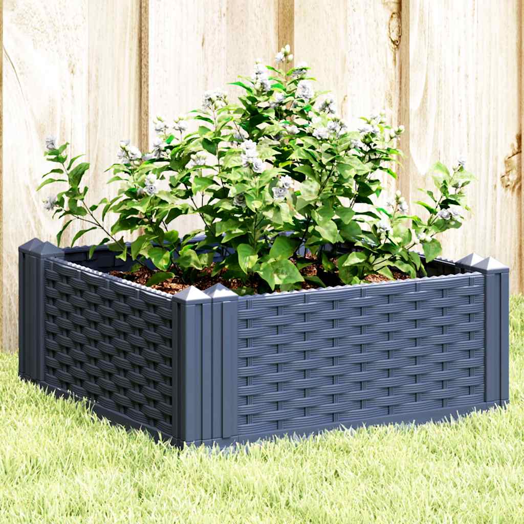 Sodo lovelis su kuoliukais, mėlyna pilkas, 42,5×42,5×28,5cm, PP Sodo lovelis su kuoliukais, mėlyna pilkas, 42,5x42,5x28,5cm, PP - Image 2