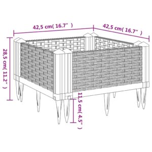 Sodo lovelis su kuoliukais, baltas, 42,5x42,5x28,5cm, PP