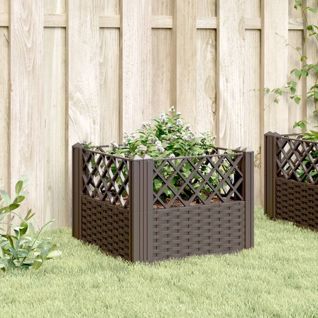 Sodo lovelis su kuoliukais, rudas, 43,5×43,5×43,5cm, PP Sodo lovelis su kuoliukais, rudas, 43,5x43,5x43,5cm, PP - Image 3