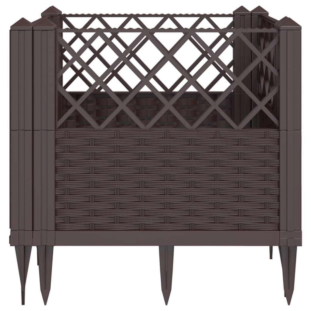 Sodo lovelis su kuoliukais, rudas, 43,5×43,5×43,5cm, PP Sodo lovelis su kuoliukais, rudas, 43,5x43,5x43,5cm, PP - Image 4