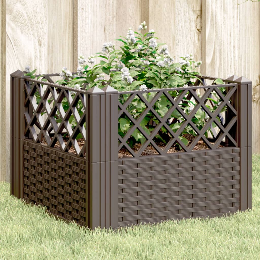 Sodo lovelis su kuoliukais, rudas, 43,5×43,5×43,5cm, PP Sodo lovelis su kuoliukais, rudas, 43,5x43,5x43,5cm, PP - Image 2