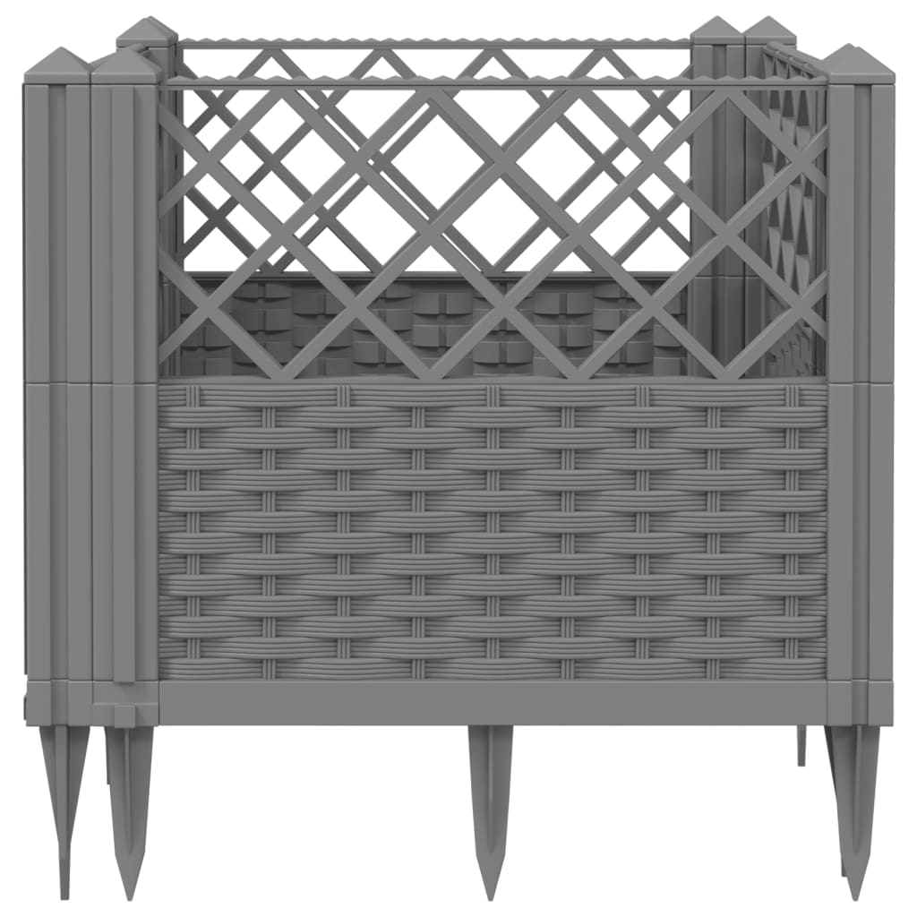 Sodo lovelis su kuoliukais, pilkas, 43,5×43,5×43,5cm, PP Sodo lovelis su kuoliukais, pilkas, 43,5x43,5x43,5cm, PP - Image 4