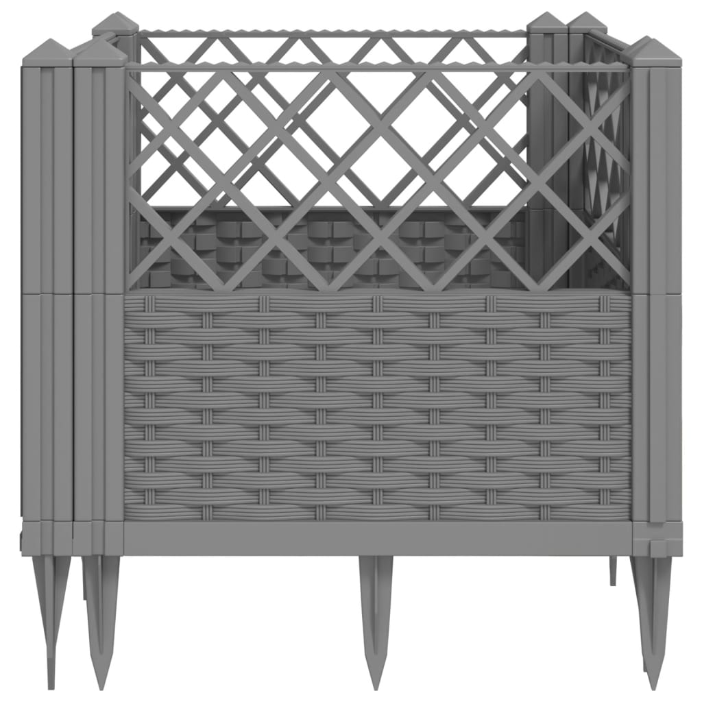 Sodo lovelis su kuoliukais, pilkas, 43,5×43,5×43,5cm, PP Sodo lovelis su kuoliukais, pilkas, 43,5x43,5x43,5cm, PP - Image 5
