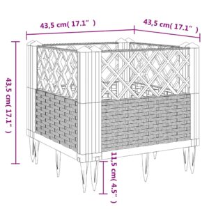 Sodo lovelis su kuoliukais, mėlyna pilkas, 43,5x43,5x43,5cm, PP